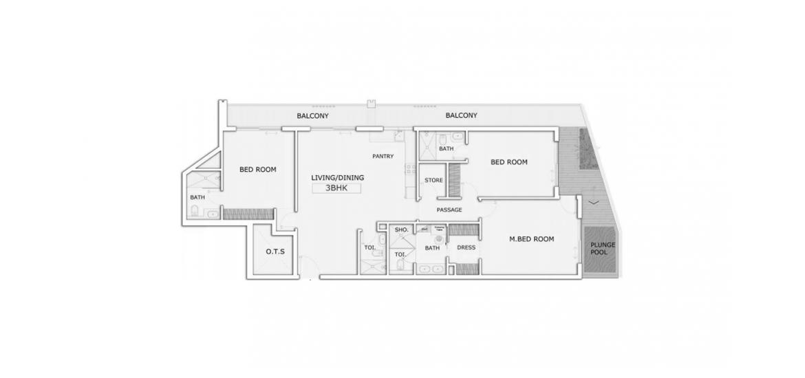 Floor plan «B», 3 bedrooms in MARQUIS SIGNATURE