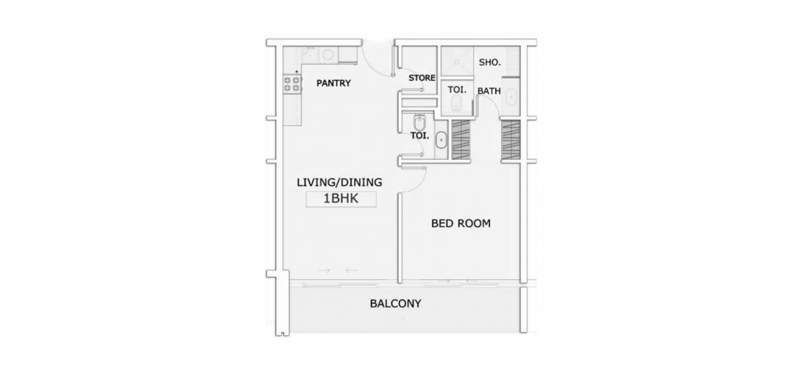 Floor plan «A», 1 bedroom in MARQUIS SIGNATURE