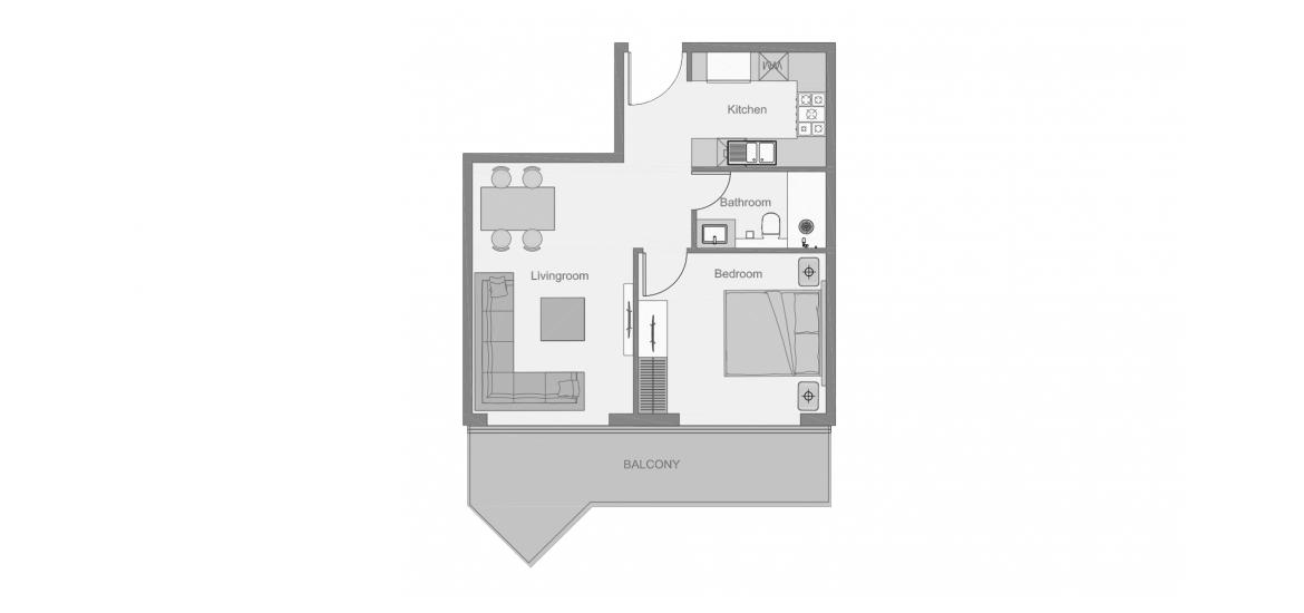 Floor plan «THE CENTRAL DOWNTOWN ONE-BEDROOM-TYPE-6-63M», 1 bedroom in THE CENTRAL DOWNTOWN